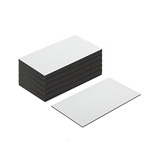 first4magnets F4MBCGW-100 - Etichette magnetiche flessibili con superficie lucida bianca da pulire con un panno, 89 x 51 x 0,76 mm, 100 pz