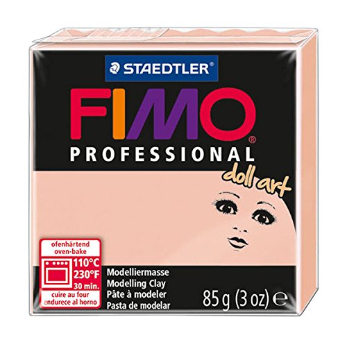 STAEDTLER FIMO Professional Doll Art, pasta modellabile termoindurente, studiata per modellare bambole, panetto da 85 gr, color rosato semi opaco, 8027-432
