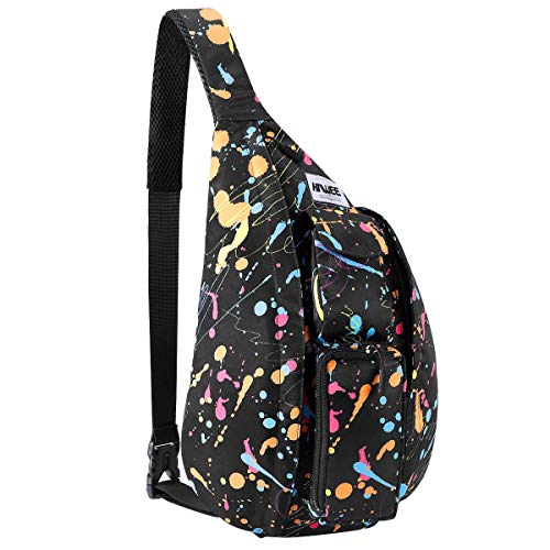 HAWEE Sportivo Zaino Monospalla Viaggio Petto Borsa Monospalla Crossbody Zaino Spalla Antifurto Petto Borsa Spalla Casual per Uomo Donna Adolescenti Vita Lavoro Outdoor Viaggio Ciclismo