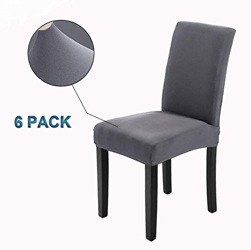 Veakii R Coprisedie con Schienale 6 Pezzi, coprisedia per Sala da Pranzo Mobili da Cerimonia Nuziale Moderni, Hotel, Ristorante Decor (Grigio, 6 Pezzi)