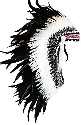KARMABCN N77 - Medium Size Double Feather Headdress (36 inch Long).