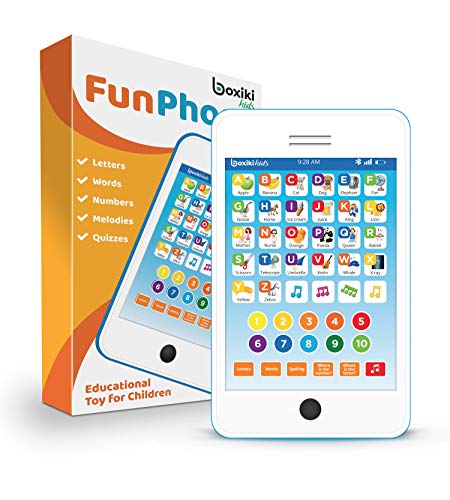 Boxiki kids Tablet Phone per Bambini con 6 Giochi educativi interattivi Tablet per Numeri di apprendimento, Alfabeto, ortografia, Gioco, Melodie | Giocattolo educativo