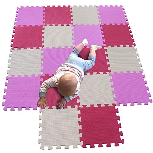 MQIAOHAM baby bambini bambino foam giochi gioco incastro mat per pezzi play puzzle schiuma tappetino tappeto Rosa Rose Beige 103109110