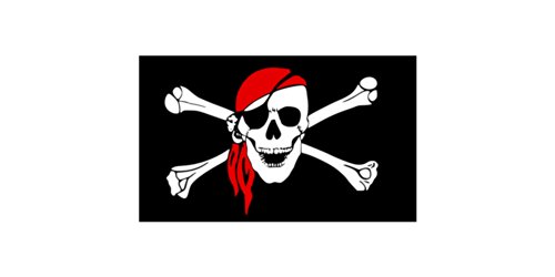 Nauticalia - Bandiera dei pirati con teschio + bandana, 92 x 153 cm