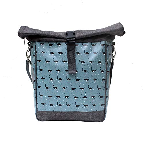 IKURI Borsa Impermeabile Bici - Borsa per Bicicletta Portapacchi Posteriore Leggero per Mountain Bike Sacca Sportiva a Forma Quadrata - Design Avestruz