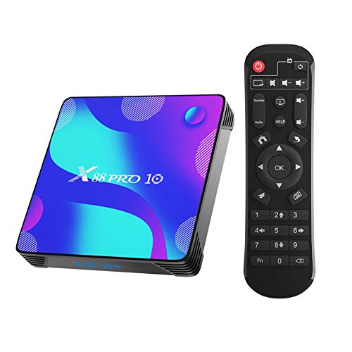 Android 10.0 TV Box, X88 Pro 10 TV Box 4GB RAM/32GB ROM RK3318 Quad-Core Supporto 2.4GHz/5GHz WiFi Bluetooth 4.0, 4K HDMI Smart TV Box