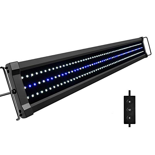 NICREW ClassicLED G2 Lampada Acquario, Plafoniera LED per Acquario, Luce Acquario Impermeabile con 2 Canali di Controllo, Luci Bianche e Blu, 90-125 cm, 32W 2500LM