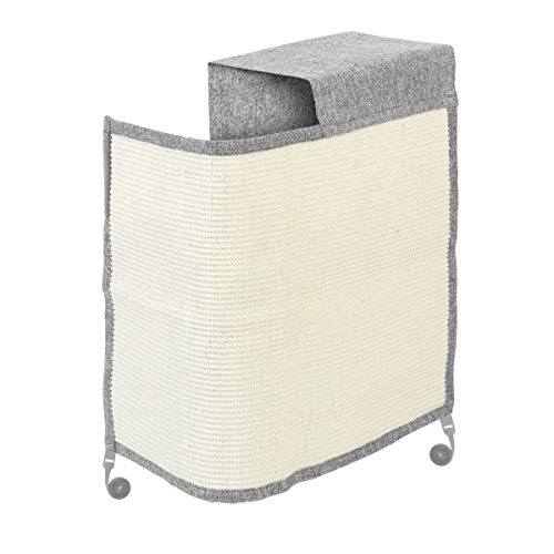 Navaris Tappeto Tiragraffi Gatti Divano - Tappetino Tiragraffi Poltrona Lato Sinistro - Tappeto Tira Graffi Protezione Bracciolo 60x70cm - Grigio