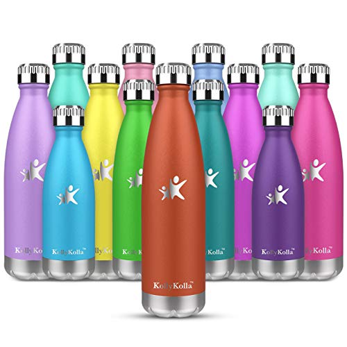 KollyKolla Bottiglia Acqua, Borraccia Termica in Acciaio Inox 350ml, Bottiglia Bambini Isolamento Sottovuoto a Doppia Parete, Bottiglia Sports Senza BPA per Escursionismo, Yoga, Bicicletta, Scuola