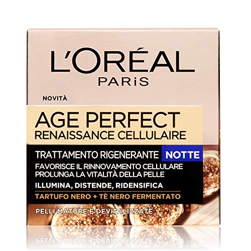 L'Oréal Paris Crema Viso Notte Age Perfect Reinassance Cellulaire, Trattamento Ricostituente Notte, Pelli Mature, 50 ml, Confezione da 1