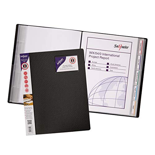 Snopake 12325 A4 Indexed display Book (confezione da 5) A4-40 tasche 1 pezzo Black