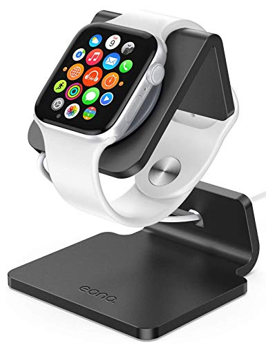 Eono by Amazon - Supporto per Apple Watch, Stazioni di Ricarica : Notturno Stand Dock Gestione Cavi per Apple Watch Series SE, 6, 5, 4, 3, 2, 1, iWatch 44mm / 42mm / 40mm / 38mm - Nero
