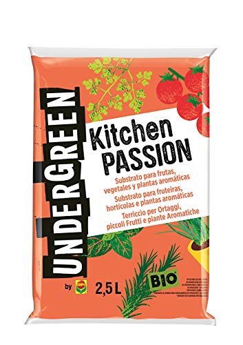 Undergreen Kitchen Passion Terriccio per Ortaggi, Piccoli Frutti e Piante Aromatiche, 2,5 lt