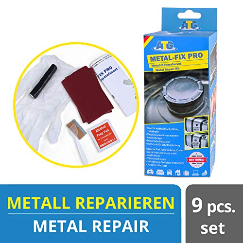 ATG Metal-FIX – Set di riparazione per il metallo – sigillante in pasta modellabile per aggiustare, riparare, sigillare – riparazione intelligente fai da te – 9 pezzi
