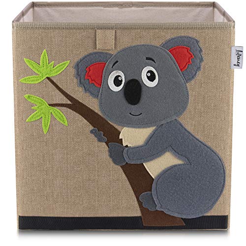 Lifeney portagiochi bambini | Pratico contenitore per mettere in ordine ogni cameretta | contenitore giochi bambini | porta giochi bambini contenitori | cesto portagiochi bambini (koala marrone)