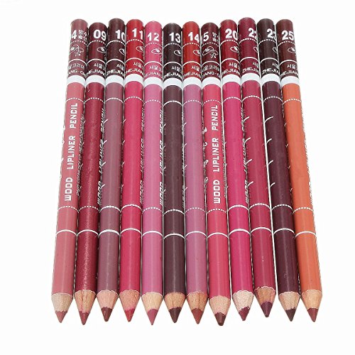 MRbe, Set di matita e rossetto per labbra, colori professionali e di lunga durata, impermeabili, con coperchio, per il make up