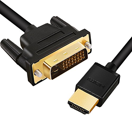 LinkinPerk, cavo HDMI a DVI, adattatore placcato oro ad alta velocità, bidirezionale, da HDMI HDTV a DVI, da maschio a maschio