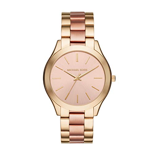 Michael Kors Orologio Analogico Quarzo Donna con Cinturino in Acciaio Inossidabile MK3493, Bicolore