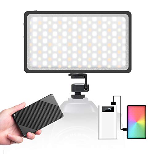 Moman Faretto RGB-Luce-LED-Video-Fotografia, Pannello Illuminatore Led Colori Fotografia 2500K-8500K CRI 96+, Led Fotocamera Portatile Super Compatto 300g con Schermo OLED, Cavo di Tipo C Incluso