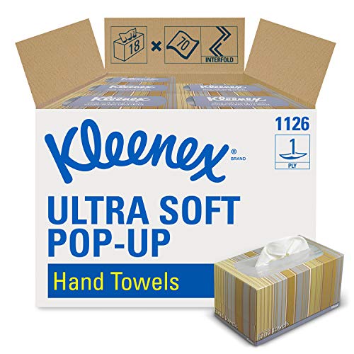 Kleenex 1126 Asciugamani intercalati Ultra Soft Pop, 18 scatole da 70 fogli di carta, Colore: Bianco, U1126800