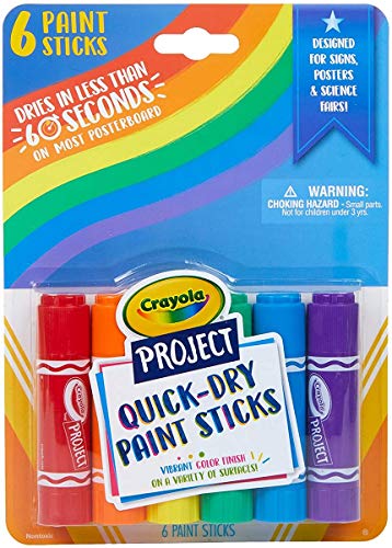 CRAYOLA- Tempere Solide da 6 (Giallo,Arancio, Rosso,Verde,Blue, Viola), 54-1070