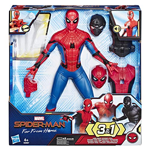 Spider-Man: Far From Home - Spider-Man 3-in-1 con Vestiti Intercambiabili ed Accessori, Action Figure da 33 cm