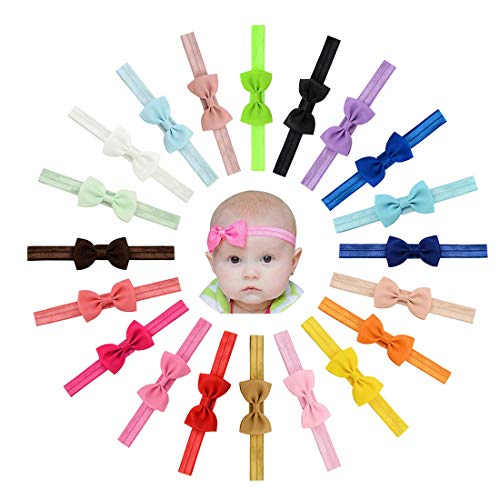 Baby Girls Headband Hair Bows Nastro del grosgrain Stretch Bowknot per neonati Toddlers 20pz