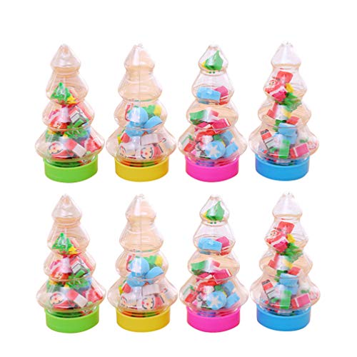 Toyvian mini gomme confezione natalizia bomboniere regali forniture scolastiche ufficio cancelleria per studenti bambini 8 bottiglie (colore casuale)