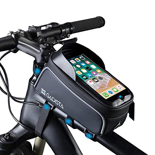 GADISTA® Francia, Borsa Bici Telaio Touchscreen (6.5 Pollici di schermata) con o senza Touch ID - Supporto Smartphone per Bici - Portacellulare per Bicicletta Impermeabile & GPS