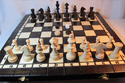 Chessebook Gioco Scacchi di Legno più Backgammon e Dama 40x40 cm