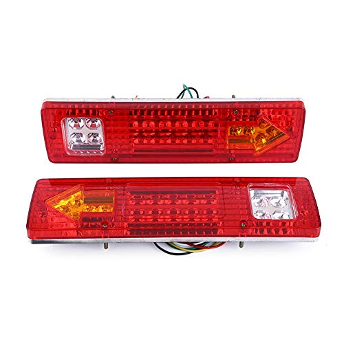 2 pezzi 19 luci posteriori a LED per freno posteriore, luce di arresto per luci di retromarcia, per auto, camion, rimorchi, furgoni, impermeabile, 12 V (rosso)