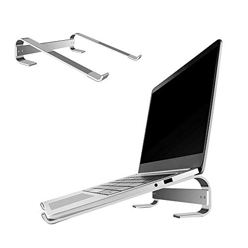 Powstro Supporto per Laptop, Staffa da Tavolo in Alluminio Portatile Antiscivolo, Supporto ergonomico per Laptop con Raffreddamento Portatile, per dormitorio da Ufficio, Argento