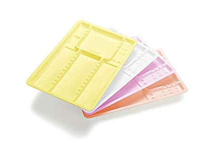 Vassoi monouso porta strumenti 400 pezzi colorati plastica lisci o zigrinati dentista estetista (Zigrinato, Bianco)