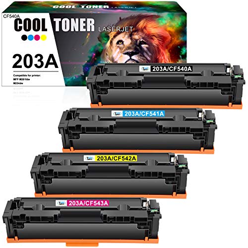 Cool Toner 203X 203A Toner Compatibile per HP 203X 203A CF540X CF540A per HP Color Laserjet Pro MFP M281fdw M281fdn M280nw M281cdw HP Color Laserjet Pro M254dw M254nw M254dn HP Pro M281fdw