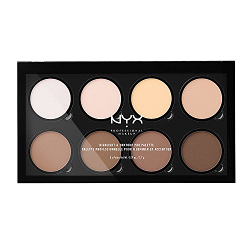 NYX Professional Makeup Palette Contouring Highlight&Contour Pro, Contouring Kit in Polvere, Otto Tonalità Matte e Perlescenti, Confezione da 1
