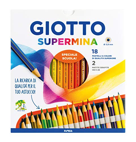 Giotto Fila Pastelli Supermina Ast 18 +2 Matite Lyra Temagraph In Grafite