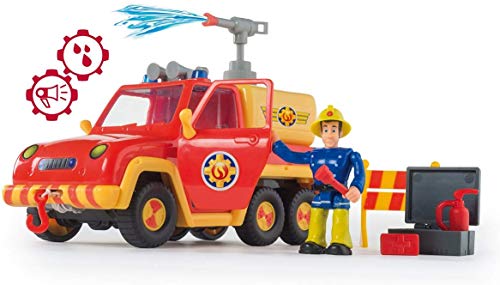 Smoby Toys, 109257656002, Sam Il Pompiere, Uso Carrello con Funzione Acqua nebulizzata + 4 Accessori + 1 Personaggio Incluso