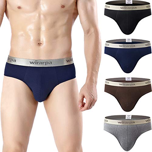 wirarpa Slip Intimo Uomo 95% Cotone Mutande Pacco da 4 Elasticizzato Underwear Uomo Taglia S-XXL (Multicoloured-A, XX-Large (56/58))