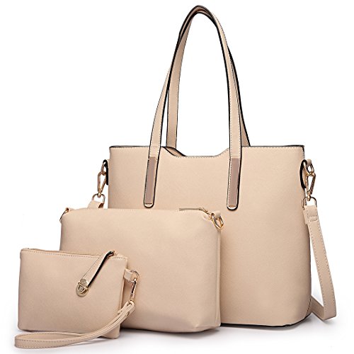 Miss Lulu Donne Moda Borsetta Borsa a Tracolla Borsa Ecopelle Totalizzatore 3 pezzi