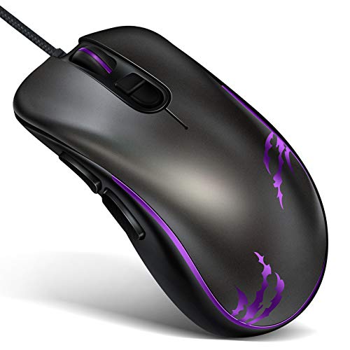 Rpanle Mouse Gaming, Gioco/Lavoro Wired USB Mouse, 7 Pulsanti, Mouse 3DPI(3200 DPI / 2400 DPI / 1600 DPI), Disegno ergonomico, per Notebook, PC, Computer Portatile (Nero)