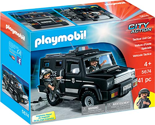 Playmobil- City Action Giocattolo Mezzo dell'unità Speciale, Colore Nero, 5674