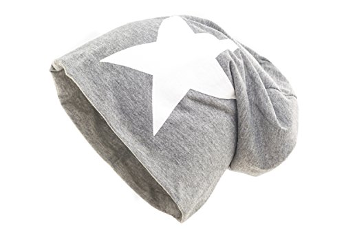 shenky - Cappello Leggero in Jersey XXL - per l’Estate - Grigio con Stella Bianca