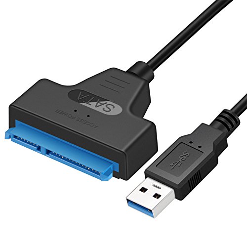EasyULT Adattatore USB 3.0 a SATA, Convertitore e Cavo Esterno USB 3.0 a SATA per HDD SSD 2.5 Pollici, Supporta Windows XP/Vista/7/8/10 e Mac OS ECC [Supporto UASP SATA III]