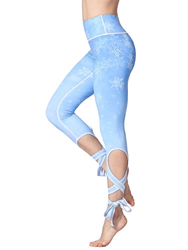 FLYILY Leggings da Donna per Yoga Corsa Allenamento Controllo Pancia Pantaloni 3/4