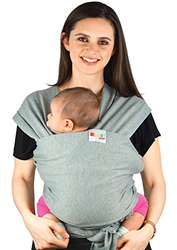 Fascia Porta Bebè in Cotone | Fascia Multiposizionamento Soffice e Resistente per bambini dalla nascita ai 15 kg - Fascia Elastica Kangaroo Care (Grey)