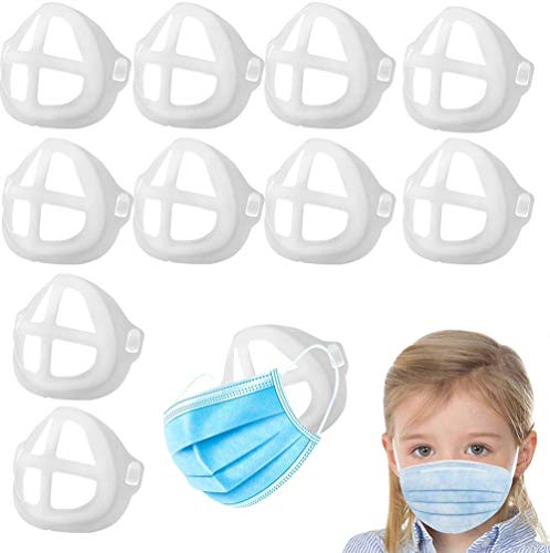 Staffa per maschera facciale in silicone 10PCS Staffa per maschera 3D Telaio di supporto interno per più spazio respiratorio Proteggi labbra rossetto Riutilizzabile e lavabile