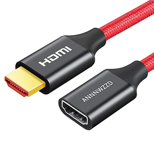 ANNNWZZD - Cavo di prolunga HDMI, 4 K a 60 Hz, 3D da maschio a femmina, con ritorno audio e Ethernet compatibile (1 m)