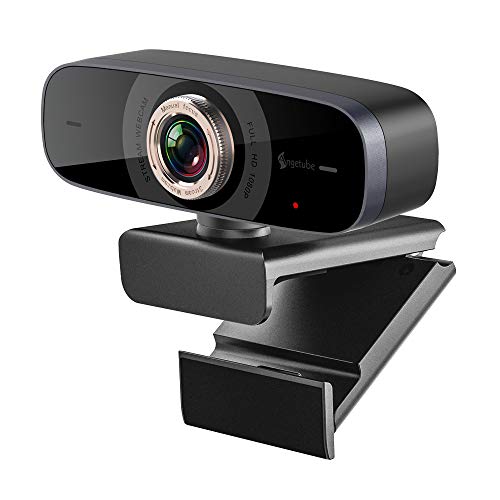 Angetube Webcam Full HD 1080P con Microfono Streaming Web Camera 100 ° Grandangolo Web Cam Compatibile con Windows Android Ios Linux per Skype Facebook Xbox One per Desktop Computer PC Mac