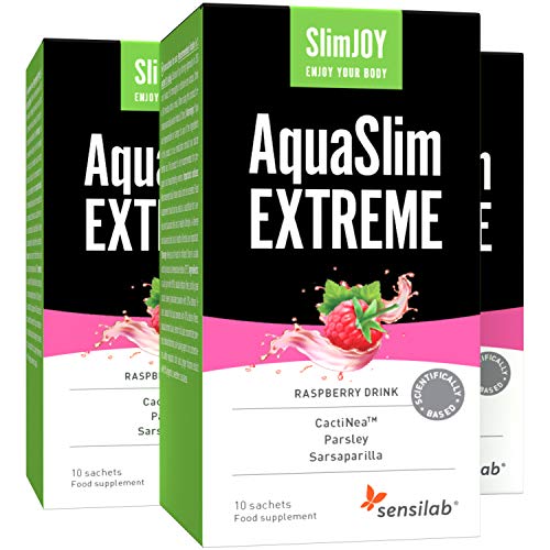 AquaSlim EXTREME - Bevanda Drenante Forte Dimagrante Vegano - 3x10 bustine per 30 giorni - Elimina Acqua in Eccesso