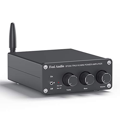 [Nuova Versione] Bluetooth 5.0 Amplificatore Stereo Audio, 2 Canali Mini Hi-Fi Classe D Integrato Amp, per Altoparlanti Passivi Domestici - Fosi Audio BT20A